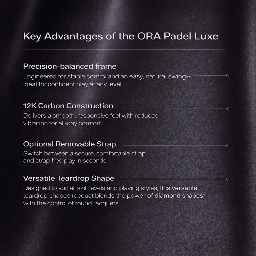 ORA Luxe Onyx: Premium Carbon Padel Racket