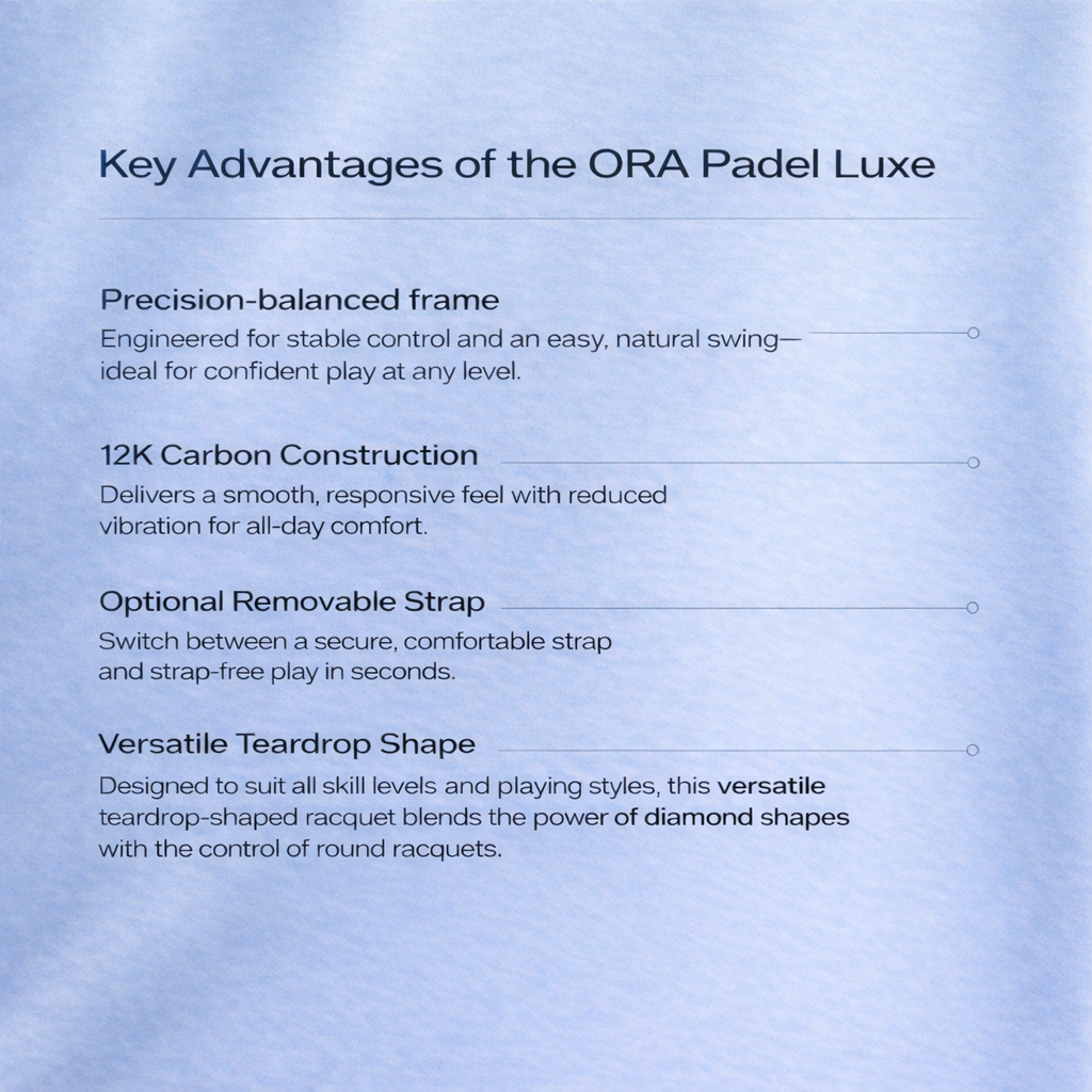 ORA Luxe Royal: Premium Carbon Padel Racket