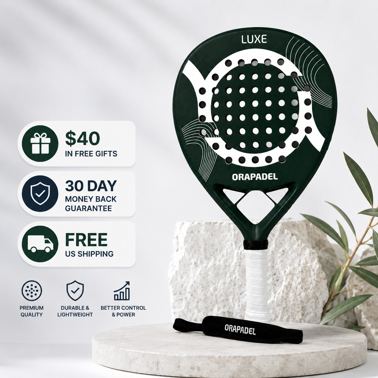 ORA Luxe Verde: Premium Carbon Padel Racket