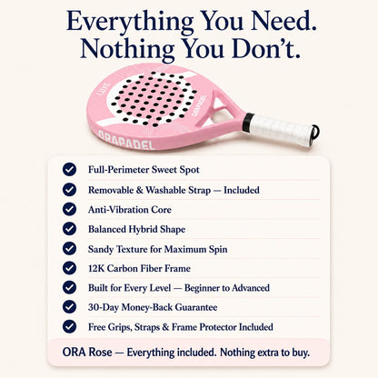 ORA Luxe Rose: Premium Carbon Padel Racket